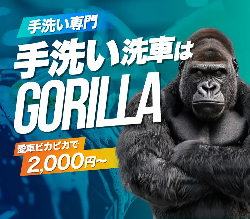 手洗い洗車のゴリラ